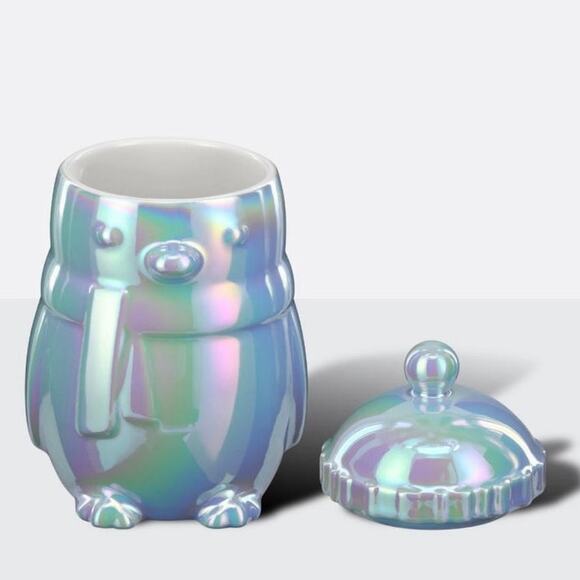 Starbucks Holiday 2025 Iridescent Ice-Blue Penguin Ceramic Mug w Beanie Lid 14oz - Picture 3 of 6